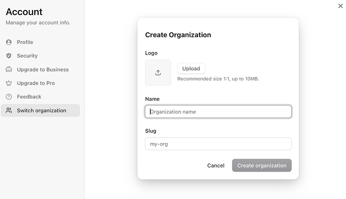 Create an Organization